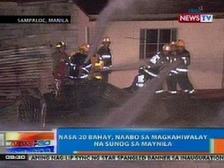NTG: Nasa 20 bahay, naabo sa magkahiwalay na sunog sa Maynila