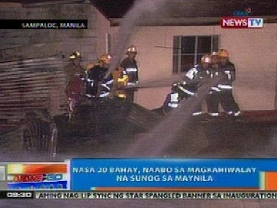 NTG: Nasa 20 bahay, naabo sa magkahiwalay na sunog sa Maynila