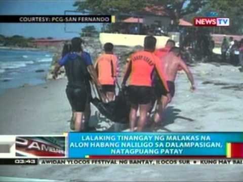 BP: Lalaking naanod ng alon habang naliligo sa dagat sa La Union, natagpuang patay