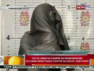 BT: 1 sa 6 na suspek sa pagnanakaw sa isang remittance center sa Sucat, arestado