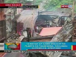 BP: 14 na bahay at maliliit na planta sa pagmimina sa Monkayo, ComVal, nasunog