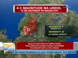 UB: Mga estudyante at empleyado, naglabasan sa mga gusali kasunod ng magnitude 4.5 na lindol