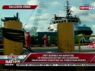 Smit Borneo na hahatak sa nakasadsad na USS Guardian, inaasahang darating sa Tubbataha bukas