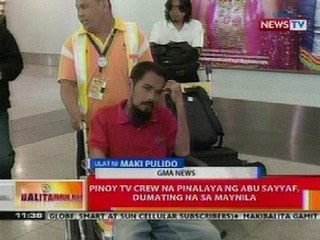 BT: Pinoy TV crew na pinalaya ng Abu Sayyaf, dumating na sa Maynila