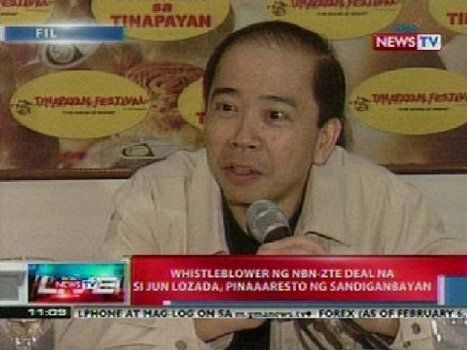 NTL: Whistleblower ng NBN-ZTE deal na si Jun Lozada, pinaaaresto ng Sandiganbayan