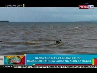 BP: Bangkang may kargang krudo, tumagilid sa Surigao City