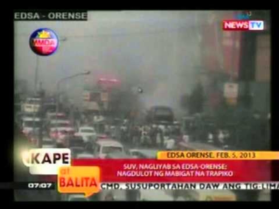KB: SUV, nagliyab sa EDSA-Orense; nagduloy ng mabigay na trapiko