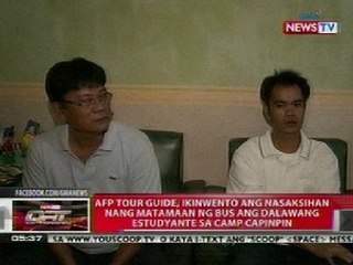 QRT: AFP tour guide, ikinwento ang nasaksihan nang matamaan ng bus ang 2 estudyante sa Rizal