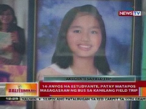 BT: 14-anyos na estudyante, patay nang masagasaan ng bus sa field trip sa Tanay, Rizal