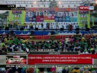 QRT: 9 senatorial candidates ng UNA party-list, dumalo sa proclamation rally sa Cebu