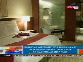 NTG: Pebrero at Nobyembre, mga buwan na may pinakamataas na occupancy rate sa mga hotel ayon sa NSCB