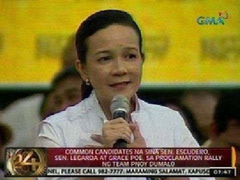 24Oras: Escudero, Legarda at Poe, sa proclamation rally ng Team PNoy dumalo