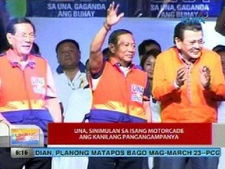 UB: UNA, sinimulan sa isang motorcade ang kanilang pangangampanya