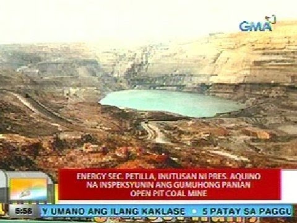 UB: Energy Sec. Petilla, inutusan ni PNoy na inspeksyunin ang gumuhong Panian open pit coal mine