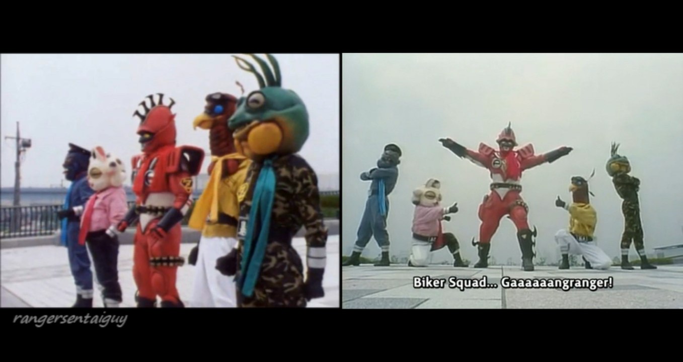 Power Rangers Turbo Crash and the Creeps First Appearance Split Screen (PR and Sentai version)