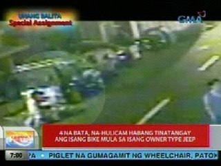 UB: 4 na bata sa Maynila, na-hulicam habang tinatangay ang isang bike