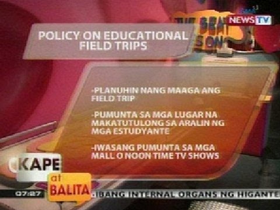KB: Policy on educational field trips