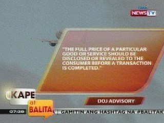 KB: DOJ, nag-abiso kaugnay sa promo ng airline companies