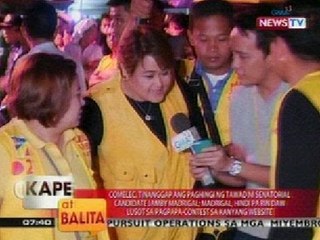 KB: Comelec, tinanggap ang paghingi ng tawad ni Jamby Madrigal