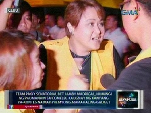 Saksi: Jamby Madrigal, nag-sorry sa Comelec kaugnay ng pa-kontes na may premyong gadget