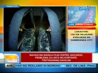 UB: Bahagi ng Manila Film Center, nasunog; problema sa linya ng kuryente, tinitingnang dahilan