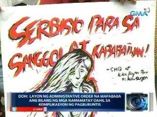 Saksi: Ilang grupo, nagprotesta vs. DOH order na nagsasaad na sa mga ospital lang puwedeng manganak