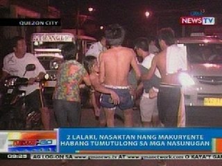NTG: 2 lalaki, nasaktan nang makuryente habang tumutulong sa mga nasunugan sa QC