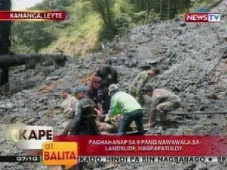 KB: Paghahanap sa 9 pang nawawala sa landslide sa Kananga, Leyte, nagpapatuloy