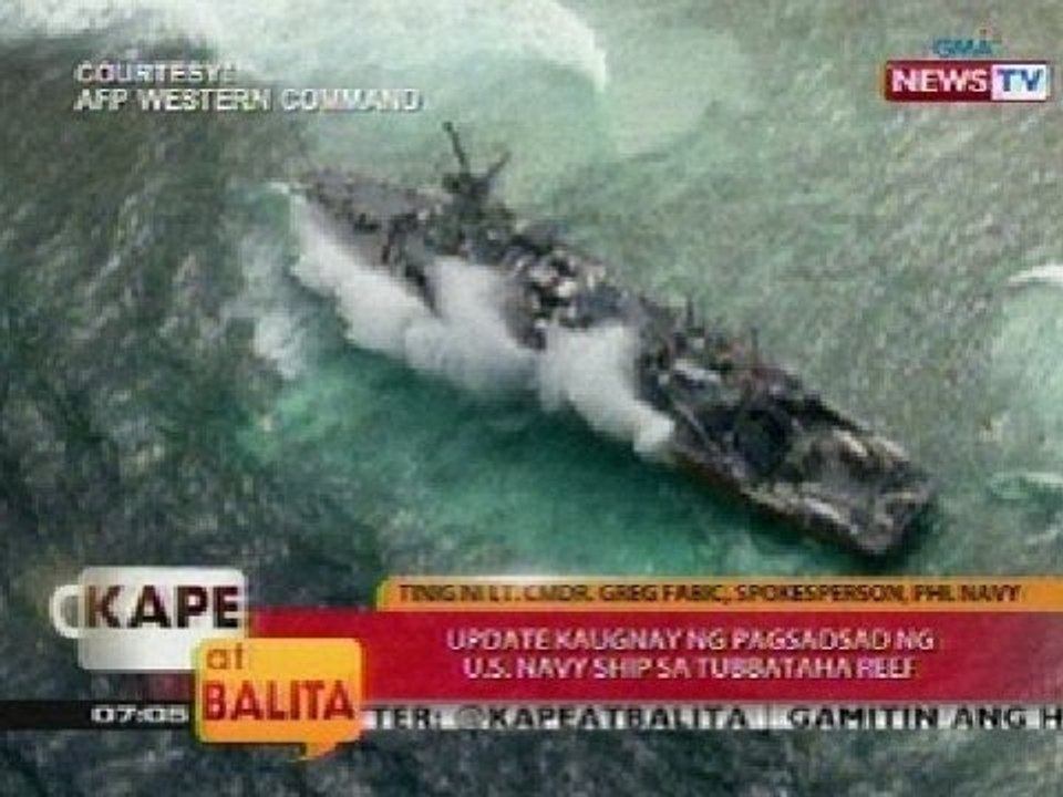 KB: Update kaugnay sa pagsadsad ng US Navy ship sa Tubbataha Reef