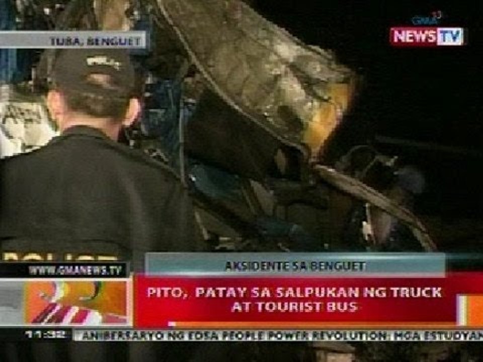 BT: 7, patay sa salpukan ng truck at tourist bus sa Benguet