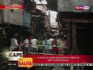 KB: Sunog sa isang residential area sa may Aurora Blvd., QC