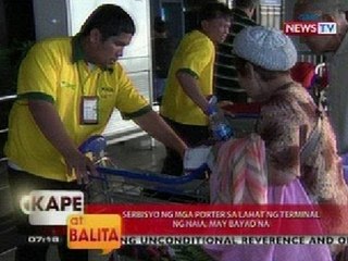 KB: Serbisyo ng mga porter sa lahat ng terminal ng NAIA, may bayad na
