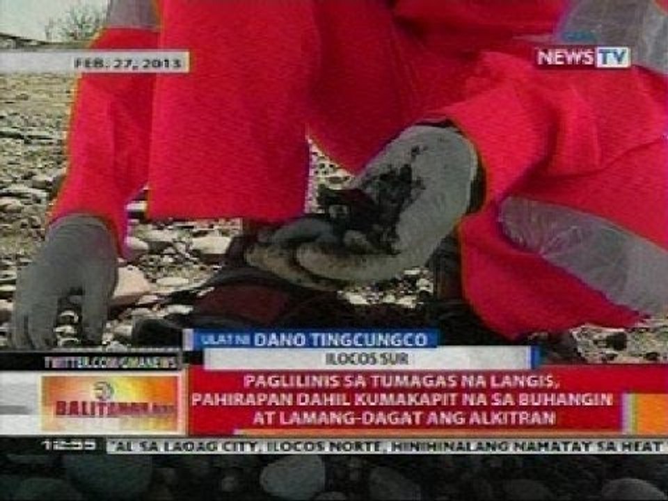 BT: Paglilinis sa tumagas na langis, pahirapan