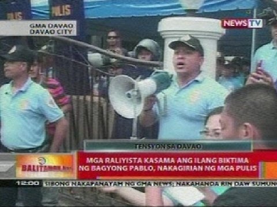BT: Mga raliyista kasama ang ilang biktima ng bagyong Pablo, nakagirian ng mga pulis