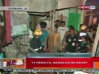 BT: 15 pamilya, nawalan ng bahay sa Luzon Ave., QC dahil sa sunog