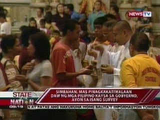 SONA: Simbahan, mas pinagkakatiwalaan daw ng mga Pilipino kaysa sa gobyerno, ayon sa isang survey