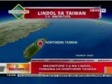 BT: Magnitude 5.6 na lindol, tumama sa Northern Taiwan