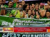 BT: DLSU Lady Spikers, 3-peat champions sa UAAP Women's Volleyball