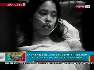 BP: Babaeng college student, hinoldap at binaril ng riding in tandem sa Cebu City