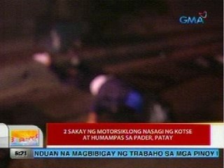 UB: 2 sakay ng motorsiklong nasagi ng kotse at humampas sa pader, patay