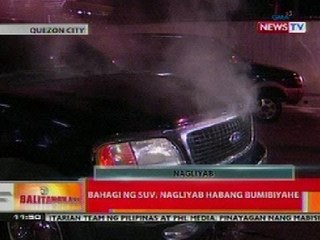 BT: Bahagi ng SUV sa QC, nagliyab habang bumibiyahe