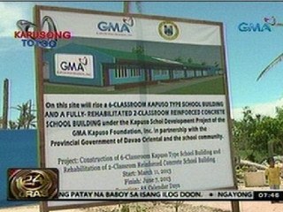 Mga eskwelahang apektado ng Bagyong Pablo, tinutulungan ng Kapuso School Development Project