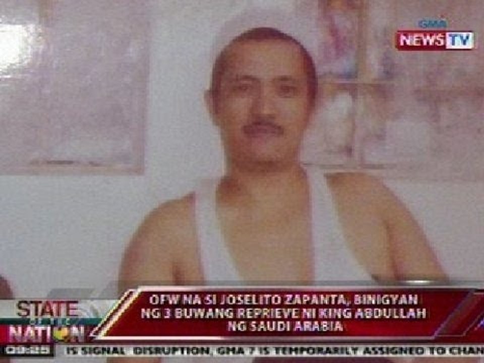 SONA: OFW na nasa death row sa Saudi Arabia, binigyan ng 3-buwang reprieve ni King Abdullah