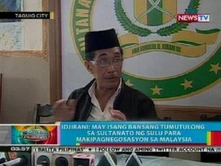 BP: Idjirani: May bansang tumutulong sa sultanato ng Sulu para makipagnegosasyon sa Malaysia