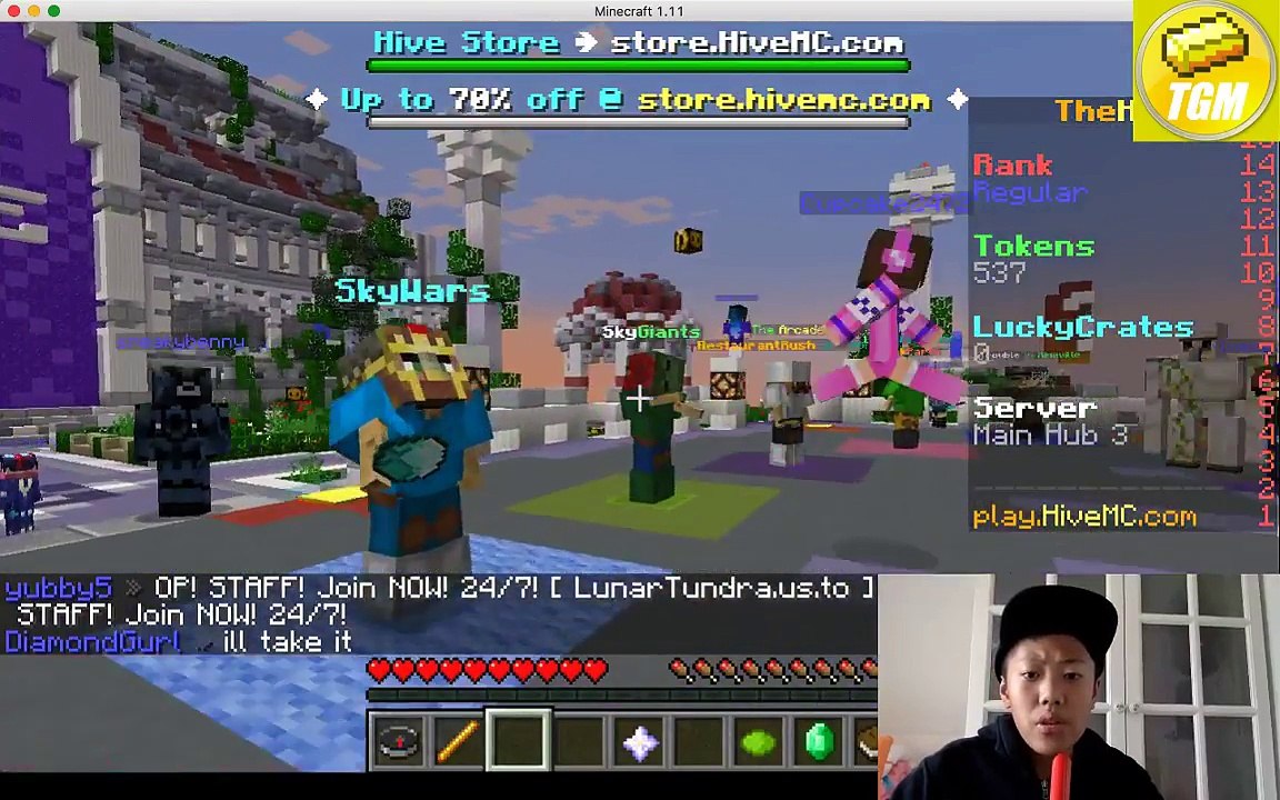 Minecraft Hive server Live stream come and join!!!!