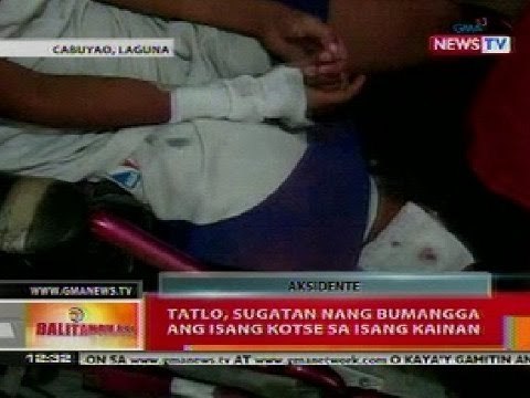 BT: 3, sugatan nang bumangga ang isang kotse sa isang kainan sa Laguna