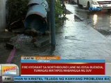 UB: Fire hydrant sa northbound lane ng EDSA-Buendia, tumagas matapos mabangga ng SUV