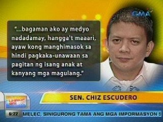 UB: Pahayag ni Sen. Chiz kaugnay sa mga binitawang salita ng magulang ni Heart Evangelista