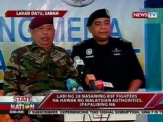 SONA: Malaysian authorities, kinasuhan na ang 8 inarestong tauhan ng Sulu Sultanate