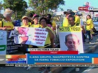 NTG: Ilang grupo, nagprotesta kontra sa isang tobacco exposition